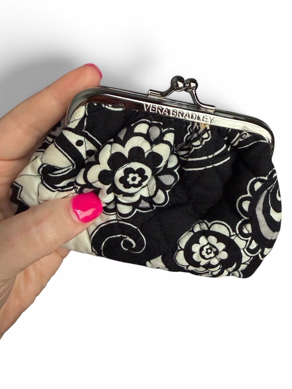 Vera Bradley Quilted Kiss Lock Change Purse